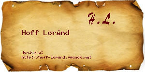 Hoff Loránd névjegykártya