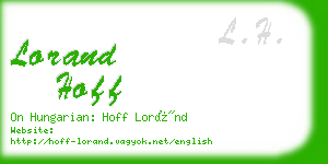 lorand hoff business card